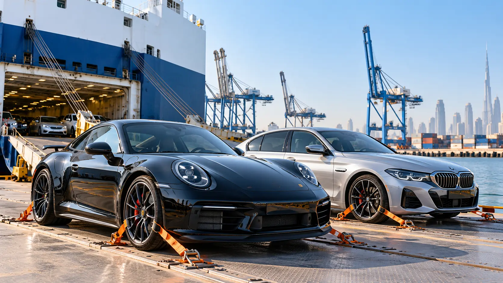 Luxury and sports cars shipped from Dubai